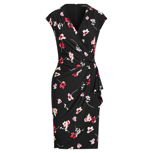 ralph lauren floral ruched dress