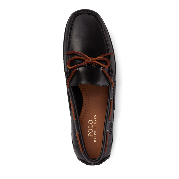 Polo Ralph Lauren Roberts Leather Driver In Black