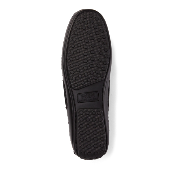 Polo Ralph Lauren Roberts Leather Driver In Black