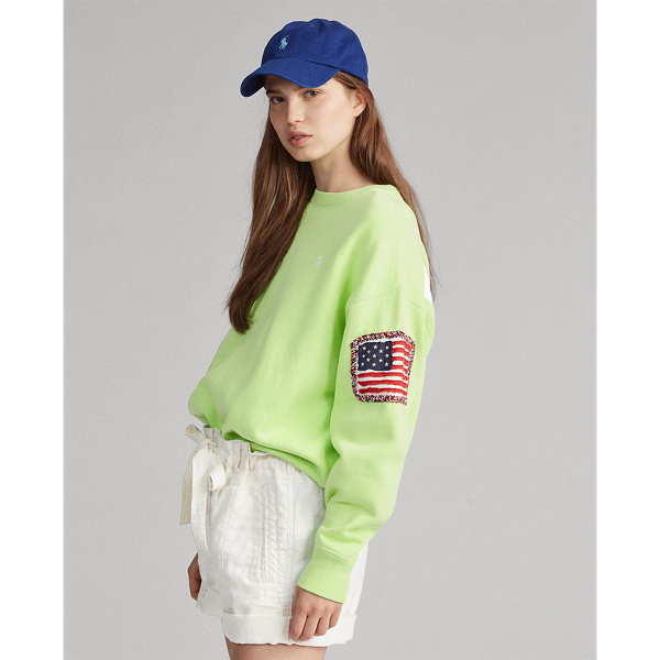 polo ralph lauren embroidered fleece pullover