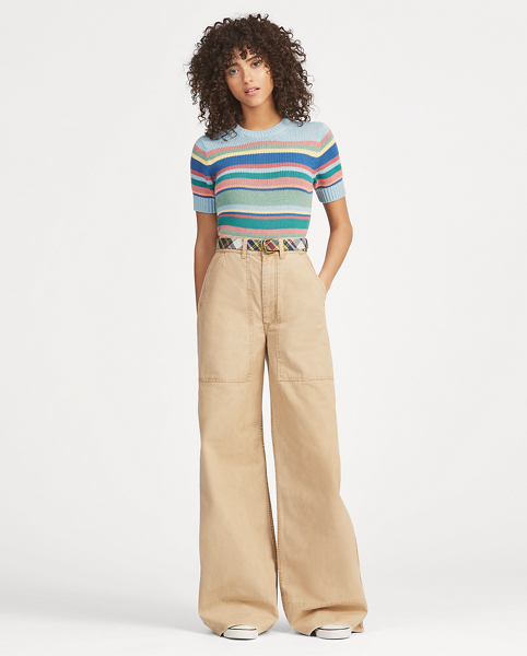 lauren ralph lauren striped short sleeve sweater