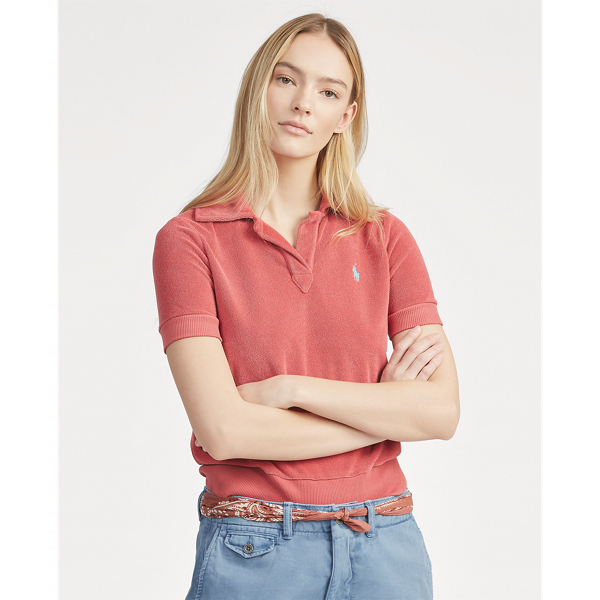 french terry polo shirt
