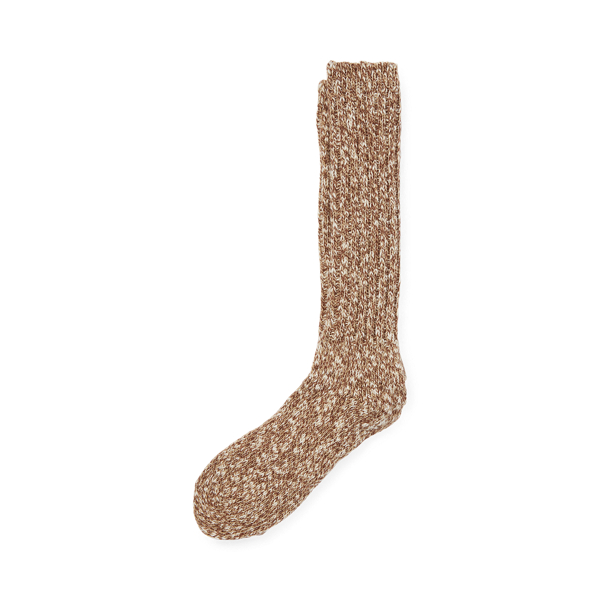 Ralph Lauren Cotton-blend Ragg Crew Socks In Brown