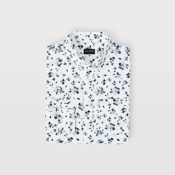 white floral dress shirt