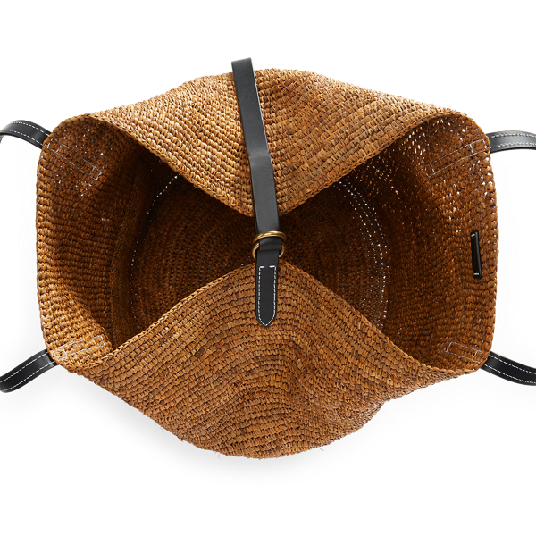 polo raffia large tote bag