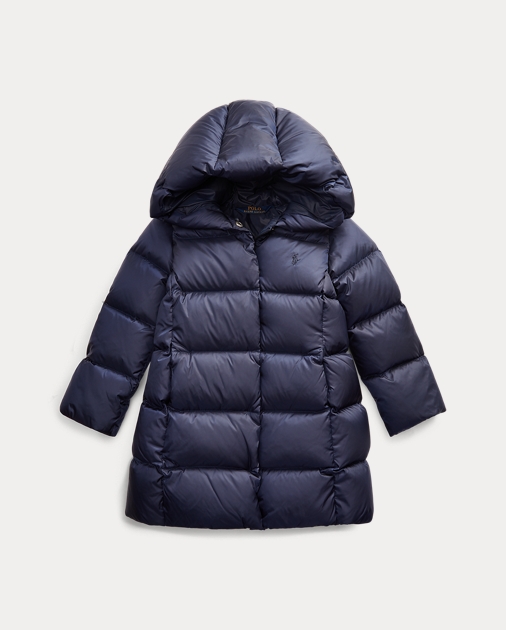 Girls 2-6x Quilted Down Long Coat 1