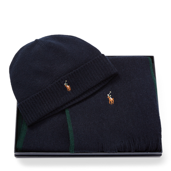 polo hat and scarf set