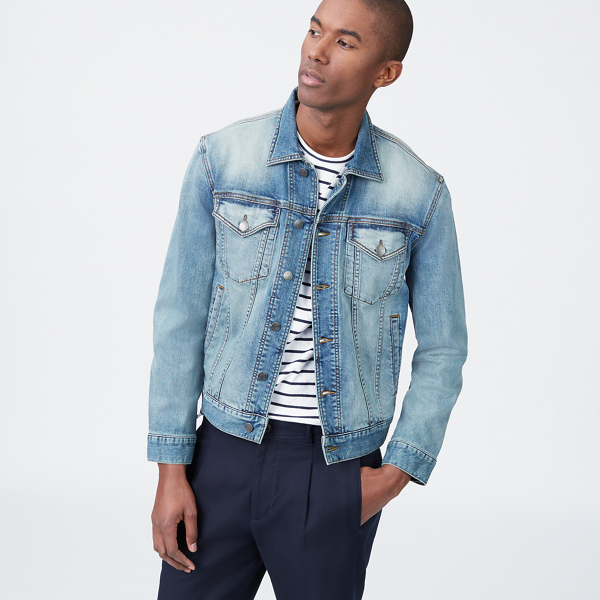 men's fashion washed denim jacket