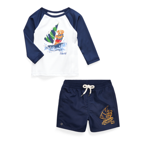 toddler boy polo swim trunks