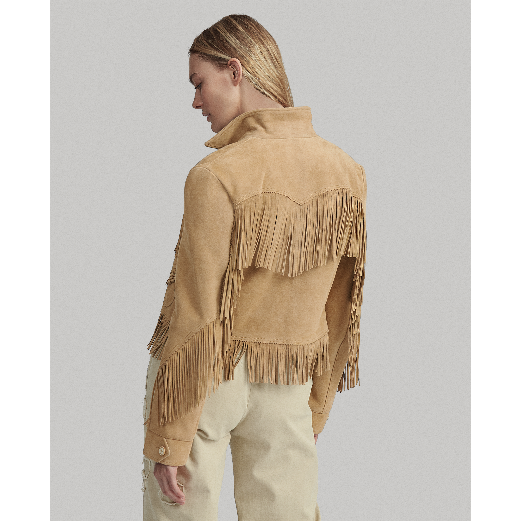 Ralph Lauren Veste en daim à bordure frangée. 4
