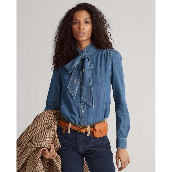 Women's Necktie Denim Shirt | Ralph Lauren