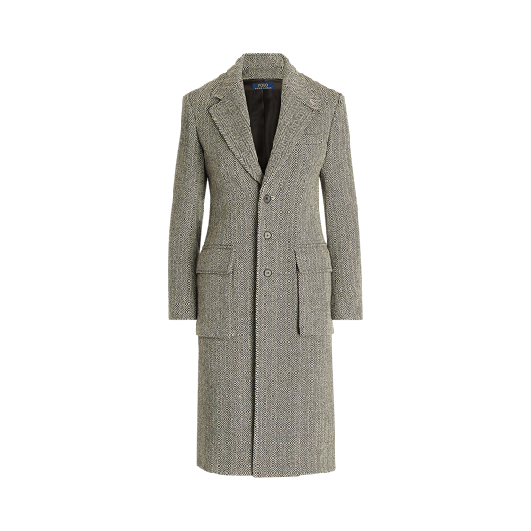 Herringbone Wool-Blend Coat