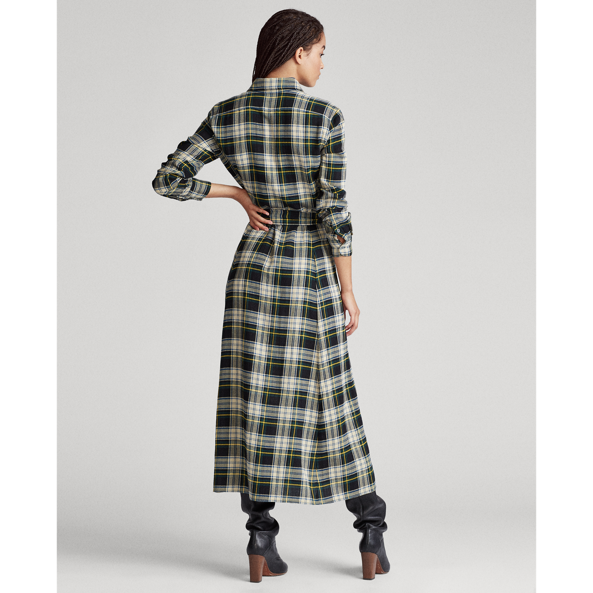 Ralph Lauren Robe-chemise écossaise en coton mélangé. 5