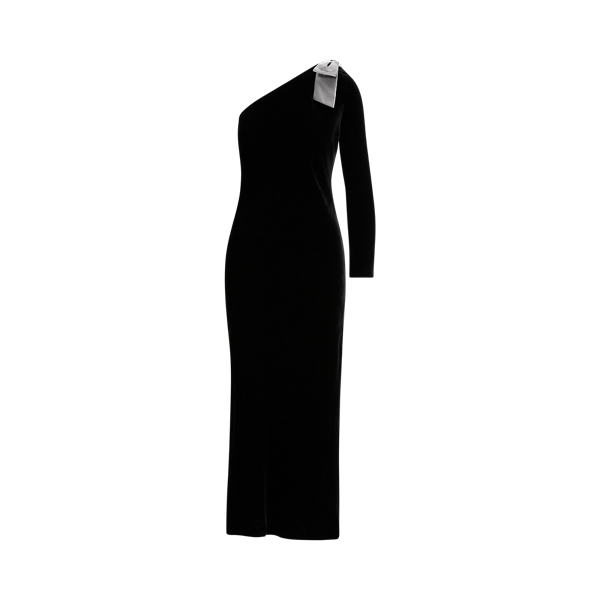 ralph lauren black one shoulder dress