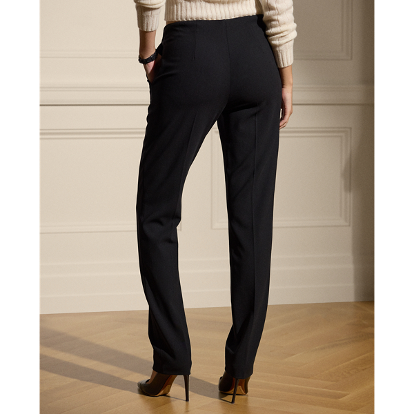 Shop Ralph Lauren Simone Wool Crepe Pant In Navy