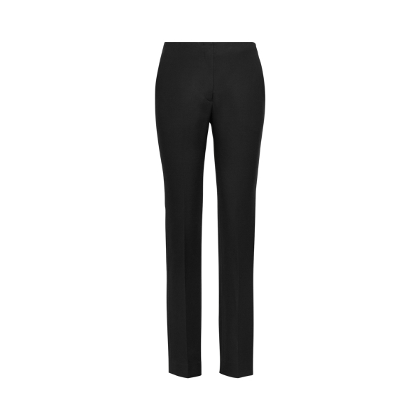 Shop Ralph Lauren Simone Wool Crepe Pant In Navy