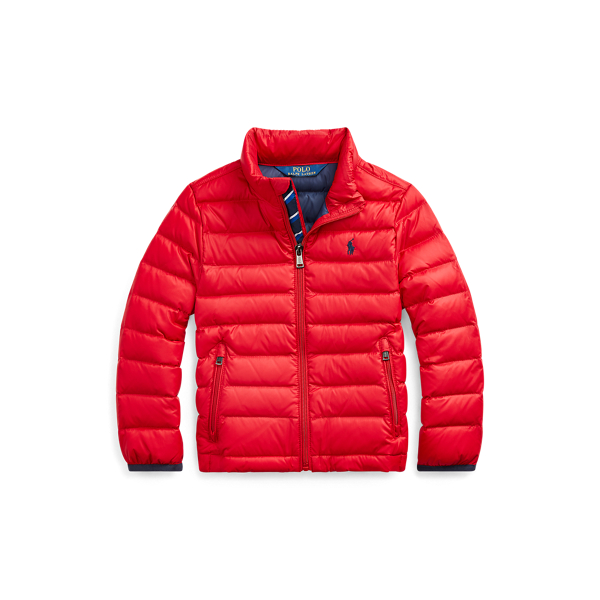 red polo bubble jacket