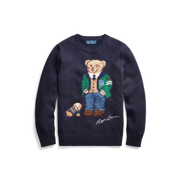 Boys 8-20 Polo Bear Cotton-Wool Sweater 1