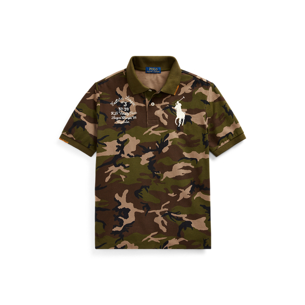 BOYS 6-14 YEARS Big Pony Camo Cotton Mesh Polo 1