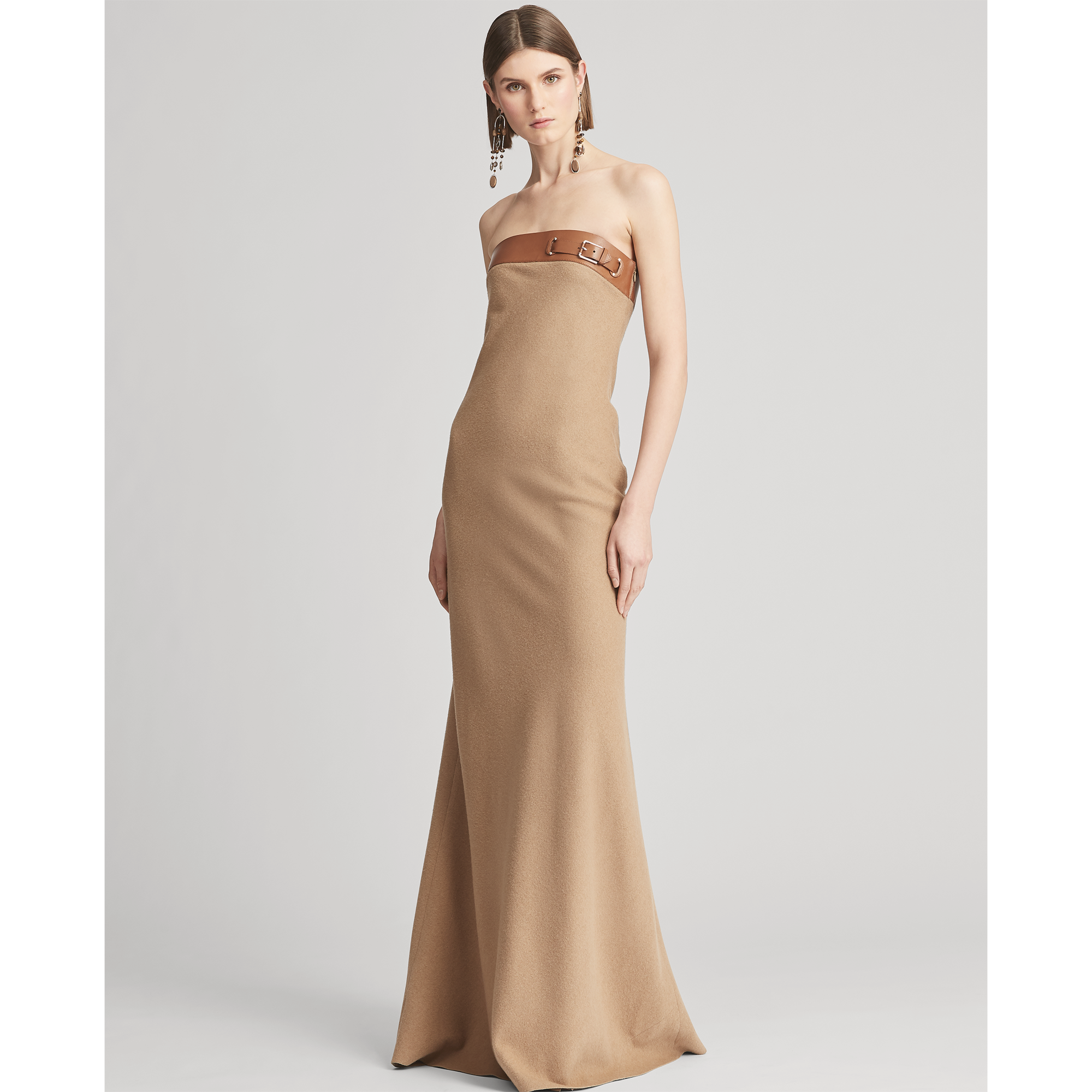 Ralph Lauren Thea Camel-Hair Evening Dress. 1