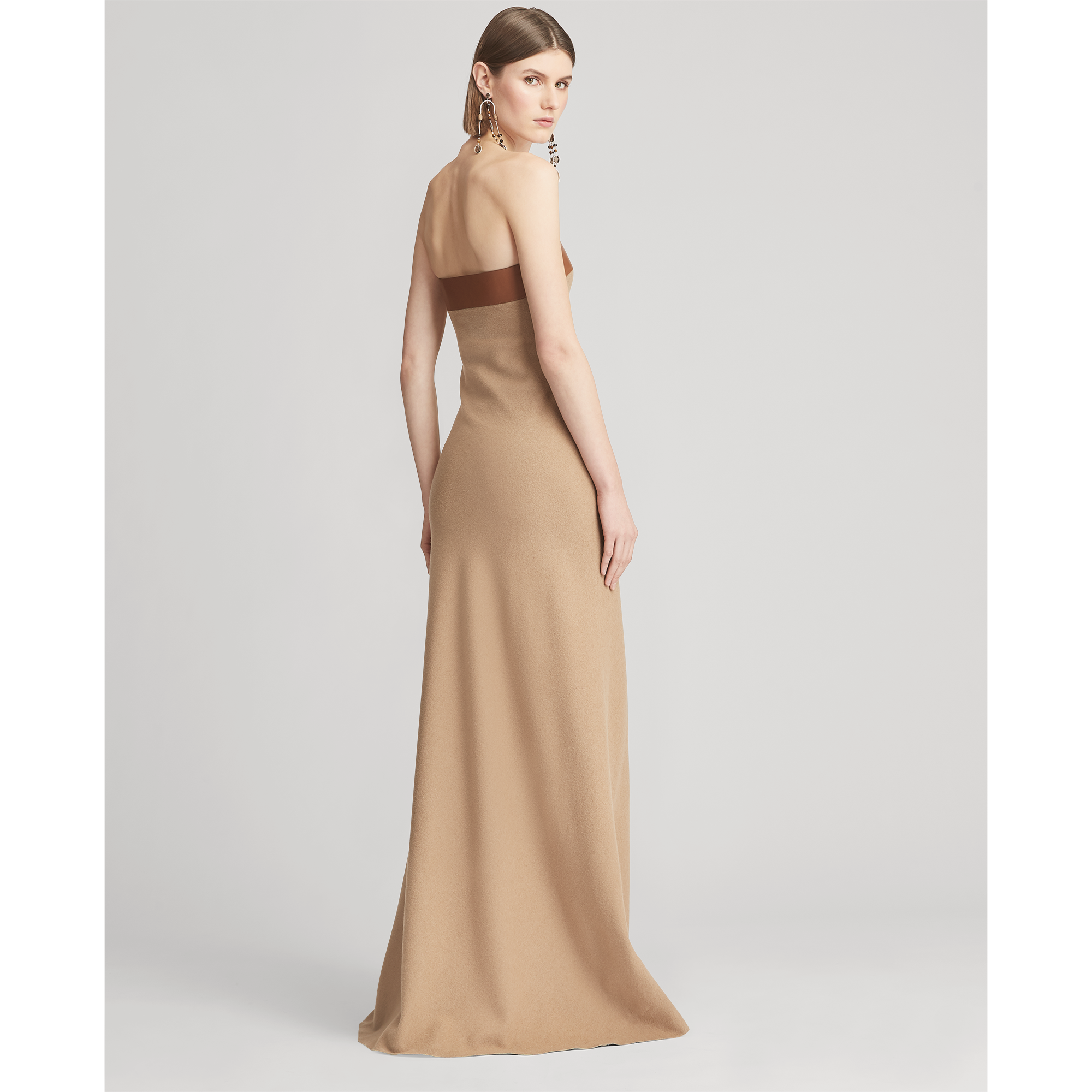 Ralph Lauren Thea Camel-Hair Evening Dress. 3