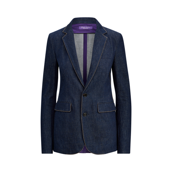 ralph lauren women's navy blue blazer