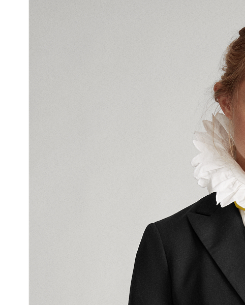 Blazer en laine bord&eacute; de soie