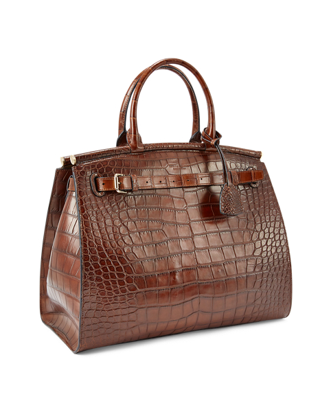 white alligator purse