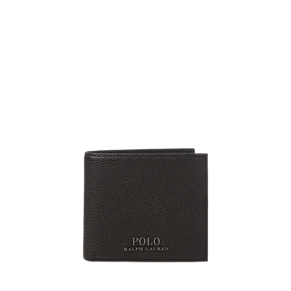 Ralph Lauren Pebbled Leather Billfold In Dark Brown