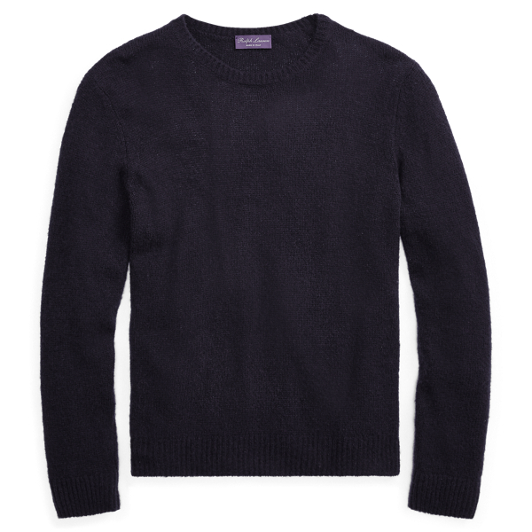 Purple Label Pull à col rond cachemire et soie 1