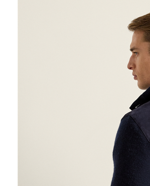 Masterfully crafted in Italy with birdseye-knit cashmere and enhanced by supple suede, this cardigan reinterprets the rugged spirit of sporting jackets through a distinctly elevated lens. This style is available in additional colours, fabrics and materials through our Made-to-Order service. For more information, please book an appointment with your local  Ralph Lauren Lauren store.