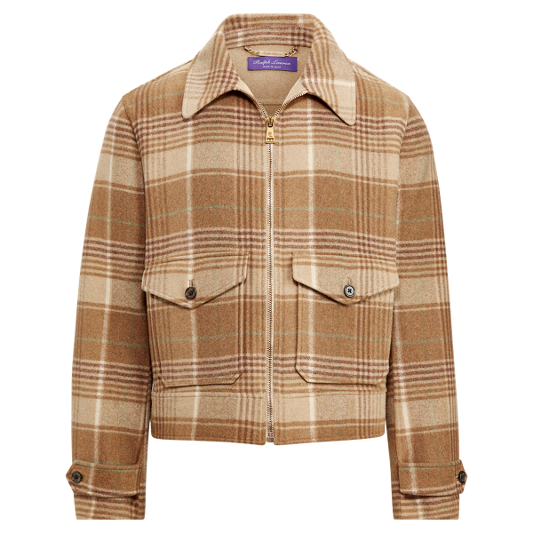 Purple Label Plaid Cashmere-Wool Jacket 1
