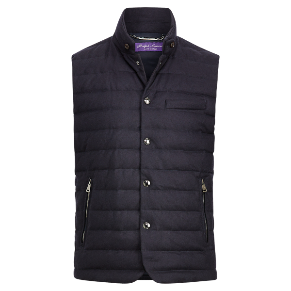 Purple Label Merino-Blend-Flannel Down Vest 1