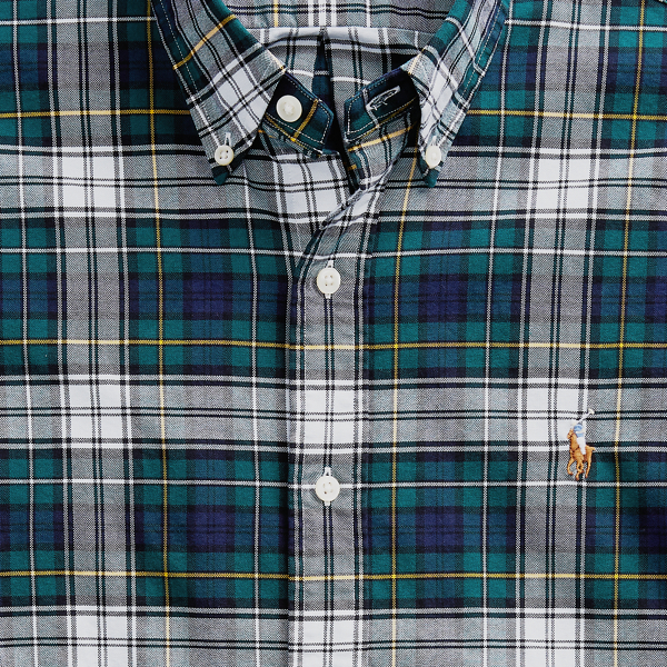 polo ralph lauren classic fit plaid oxford shirt