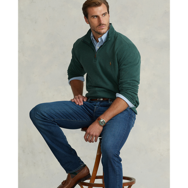 Our signature Estate rib fabric gives this lightweight layer an exceptionally soft hand, thanks to double-knit cotton that's both peached and brushed.