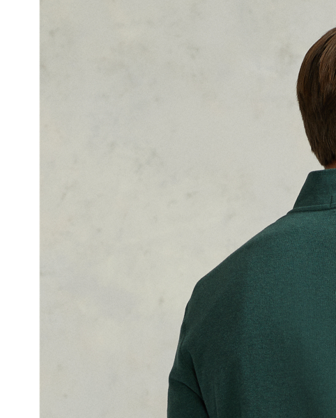 Our signature Estate rib fabric gives this lightweight layer an exceptionally soft hand, thanks to double-knit cotton that's both peached and brushed.