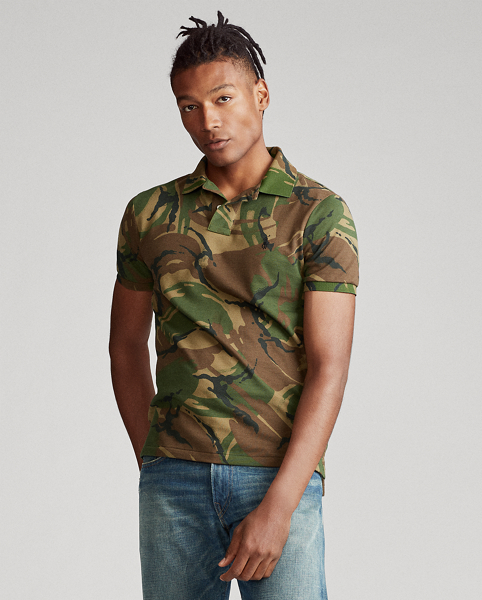 Classic Fit Camo Mesh Polo