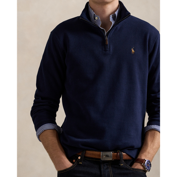 Polo Ralph Lauren Estate-rib Quarter-zip Pullover In Scotch Pine Heather