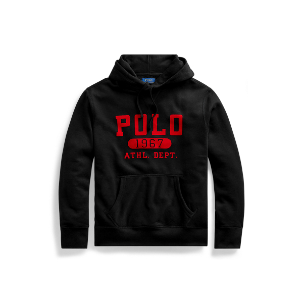 polo hoodie black and red