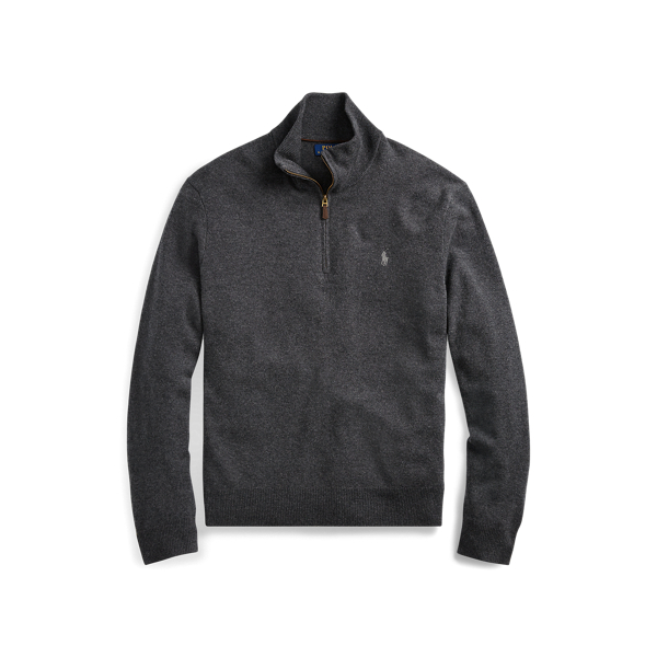 ralph lauren merino wool half zip sweater