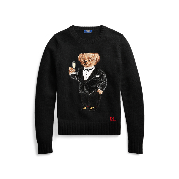 Sequined Polo Bear Sweater