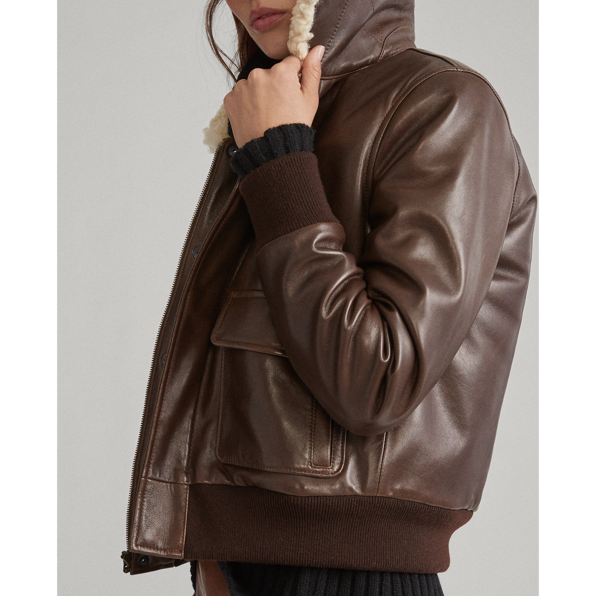 Ralph Lauren Shearling Bomber Jacket. 6