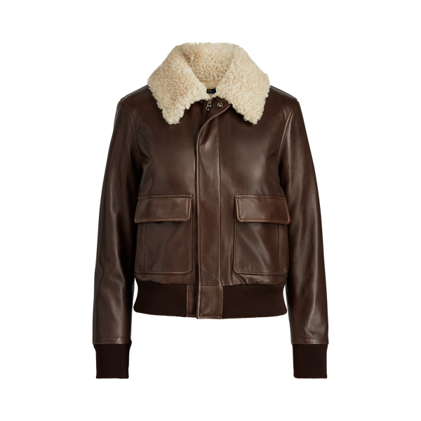 shearling bomber jacket ralph lauren