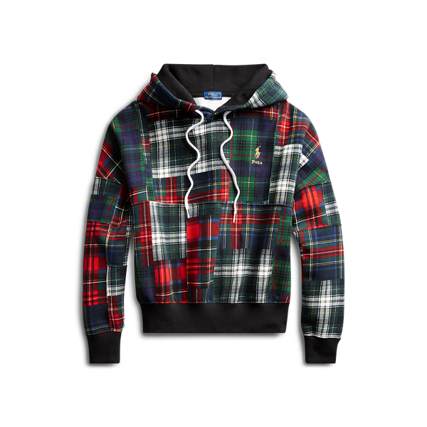 Plaid Patchwork Fleece Hoodie for Women Ralph Lauren® UK