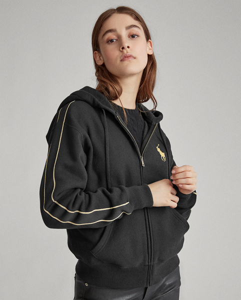 Sweat &agrave; capuche zipp&eacute; en molleton