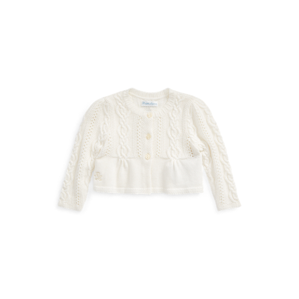 Ralph Lauren Girls Mini Cable Knit Cardigan in Navy