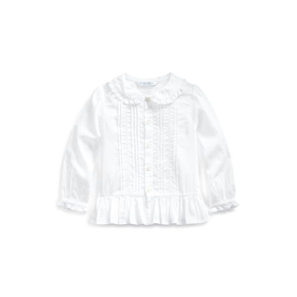 Ruffle-Trim Cotton Top
