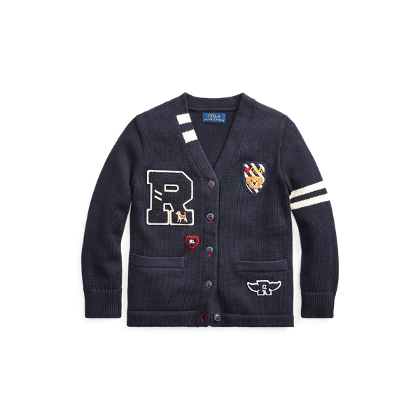 polo ralph lauren cotton letterman cardigan