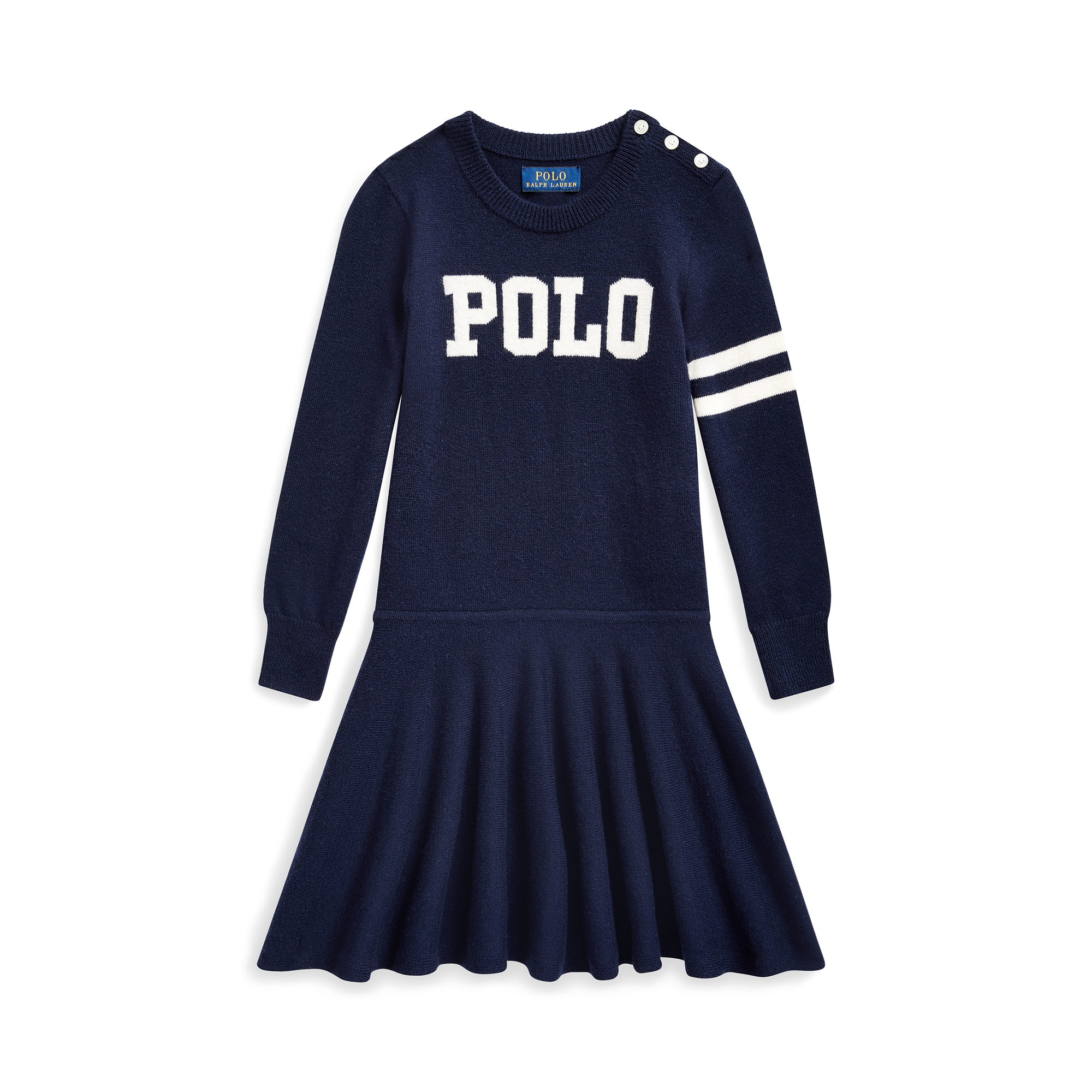 Ralph Lauren Polo Wool-Cotton Sweater Dress. 1