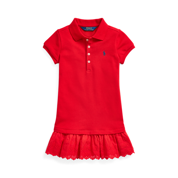 Eyelet Stretch Mesh Polo Dress for Children | Ralph Lauren® UK